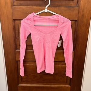 Free People Dynamic Duo Long Sleeve sz M/L NWT's Pink $58